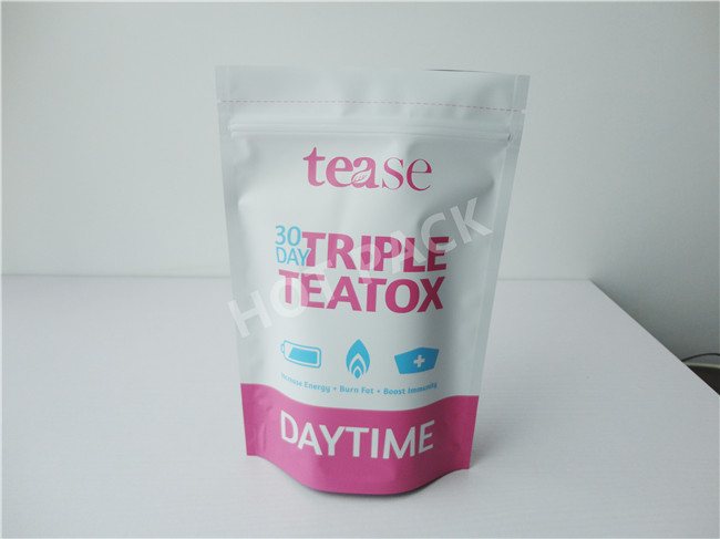 Reclosable Plastic Sealable Stand Up Pouch Bags With Tear Notch Moisture Proof