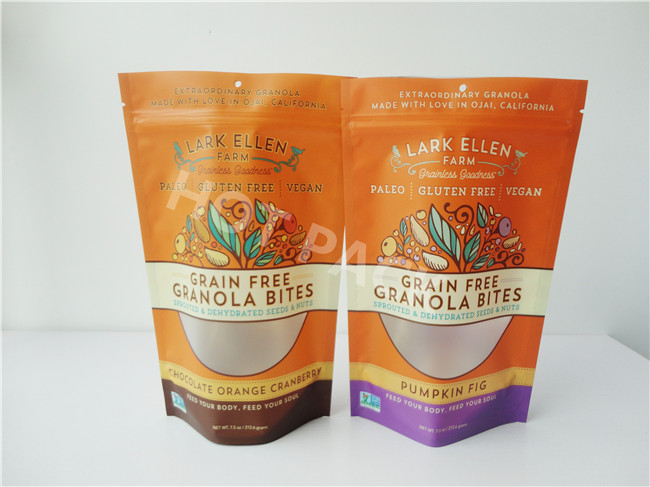 CE Certified Raw Chia Seed Stand Up Pouch Bags Resealable With Clear Window