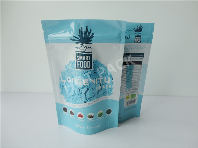 OEM Service Food Safe Ziplock Stand Up Foil Pouches , Clear Resealable Plastic Bags