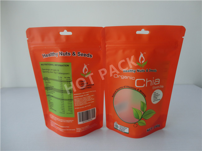 Ziplock Organic Goji Berry / Strawberry Tea Stand Up Pouch With Window