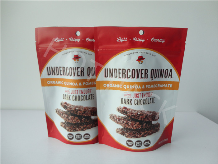 Custom Printed Stand Up Zipper Pouch Bags , Food Doypack Pouch Packaging