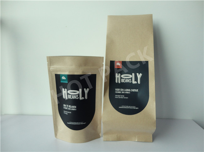Sealable Foil Kraft Paper Stand Up Vacuum Packaging Pouches Bags Shock Resistant