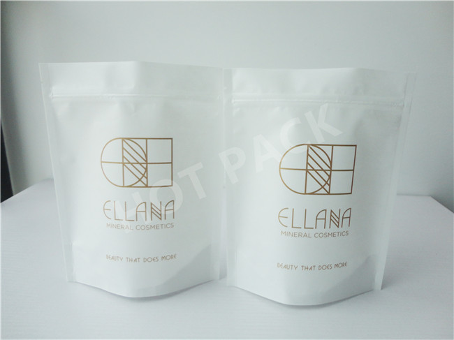 Lined Pantone Brown Kraft Paper Stand Up Pouch Bags With Clear Window