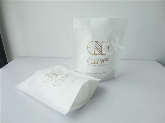 Lined Pantone Brown Kraft Paper Stand Up Pouch Bags With Clear Window