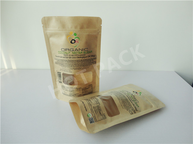 Food Grade Kraft Paper Stand Up Coffee Bags , Custom Gravure Printed Pouches