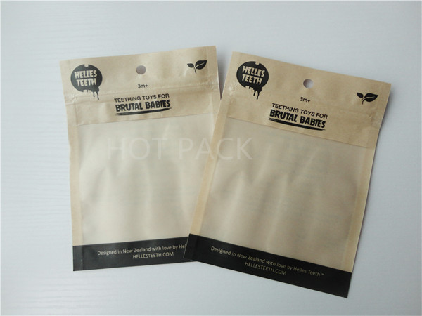 Food Grade Organic Sulful Kraft Stand Up Pouches With Tear Notch Non - Toxic