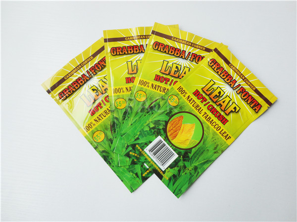 Three Sides Seal Laminated Foil Packaging Pouch Bag For Tobacco Leaf  3 Layers