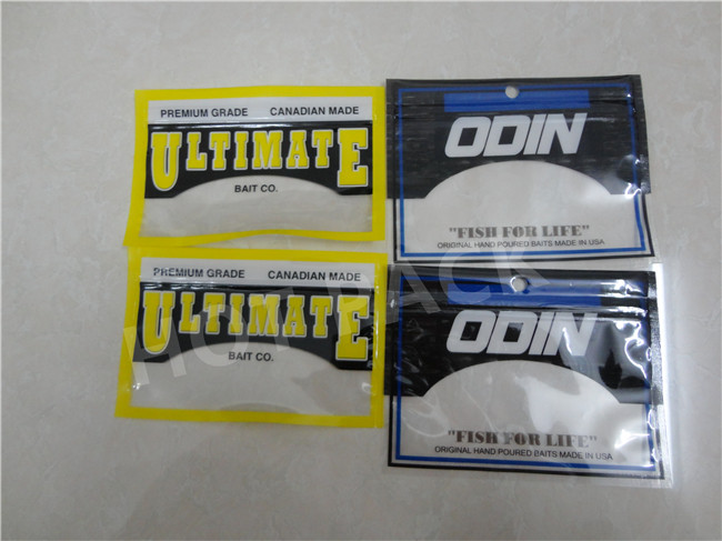 Food Grade Fishing Lure Packaging Pouches With Clear Window Zipper Top