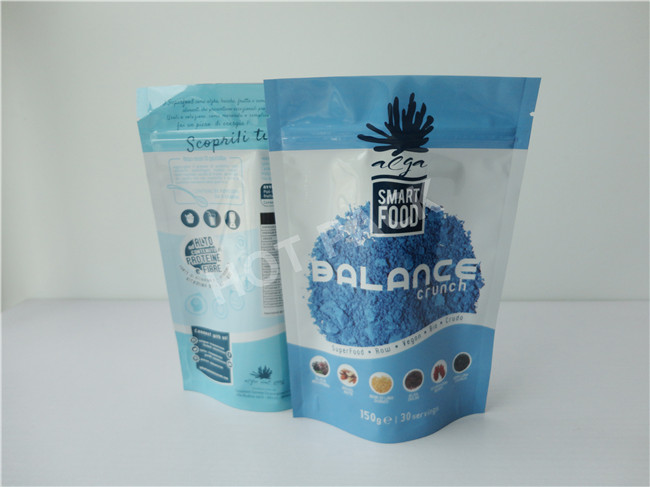 Custom Printed Stand Up Bags And Pouches , Protein Powder Packaging Bags