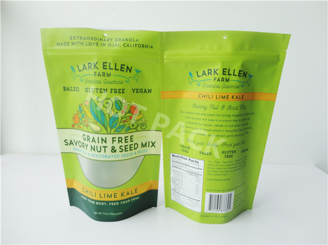 Organic Sacha Inchi Protein Power Stand Up Pouch With Yellow Priting