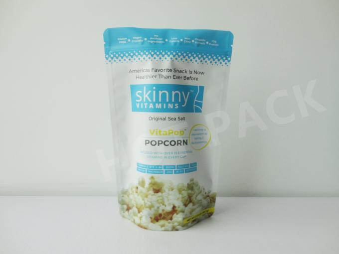 Original Sea Salt Skinny Vitamins Matte Printed Stand Up Pouches For Popcorn