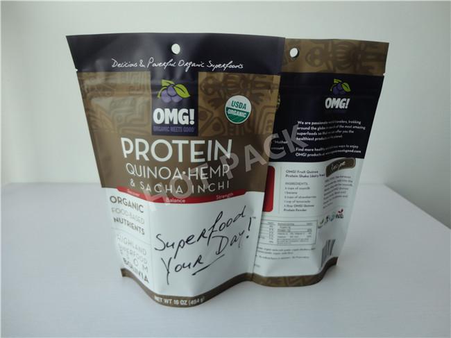 Laminated Stand Up Food Packaging Pouches With Ziplock High Transparency