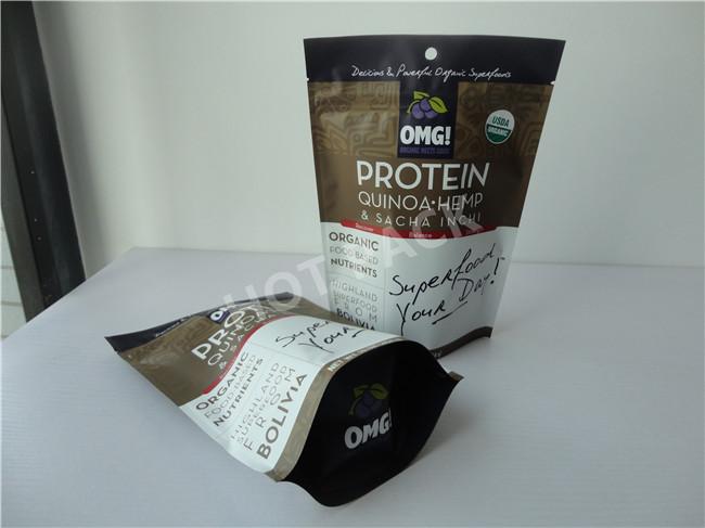Chia Seed Food Packaging Stand Up Zipper Pouch With Transparent Window
