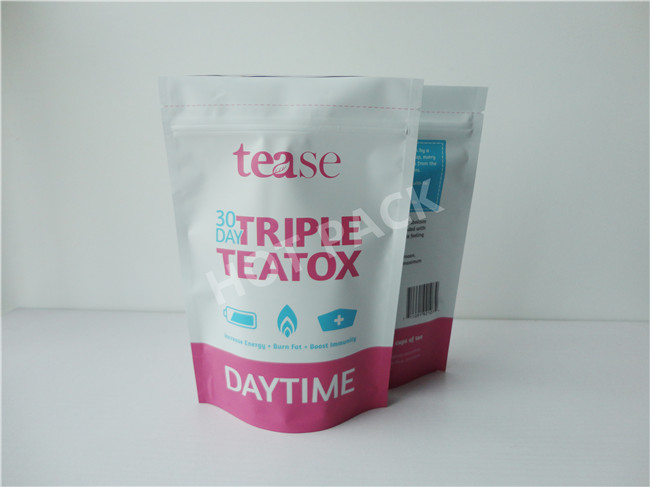 Custom Green Printed Poly Snack Packaging Bags With Zipper Free Standing