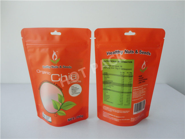 50g Organic Tea Plastic Aluminum Foil Packaging Bags With Clear Window