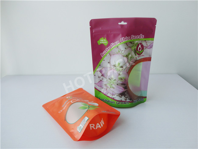 Ziplock Organic Tea Aluminum Foil Resealable Stand Up Pouches With Tear Notch