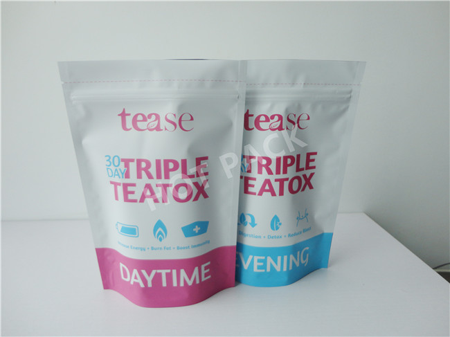 Enviroment Friendly Aluminum Foil Packaging Bags Free Standing Hot Laminating