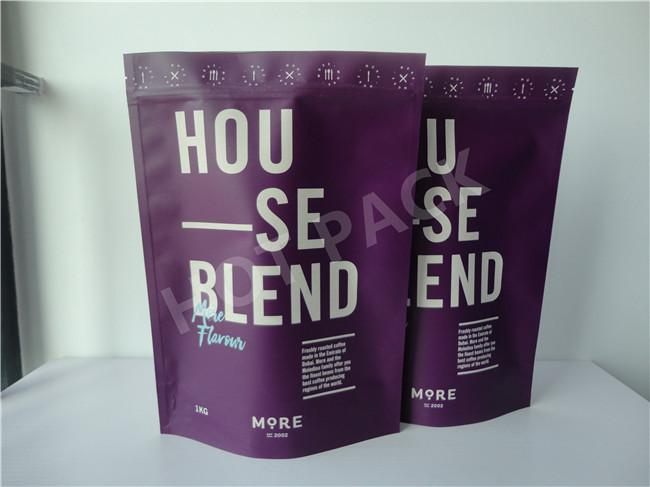 Kraft Paper Laminated Aluminum Foil Lined Packaging Bags , Valve Sealed Coffee Bags