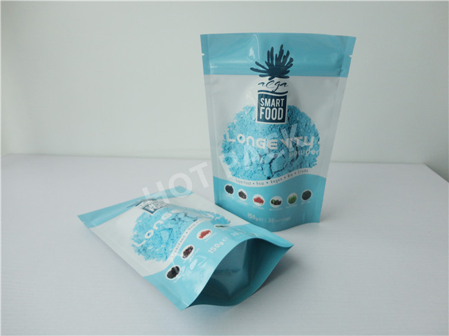 Pink Color Aluminum Foil Stand Up Packaging Bags For Health 3 In 1 Teatox