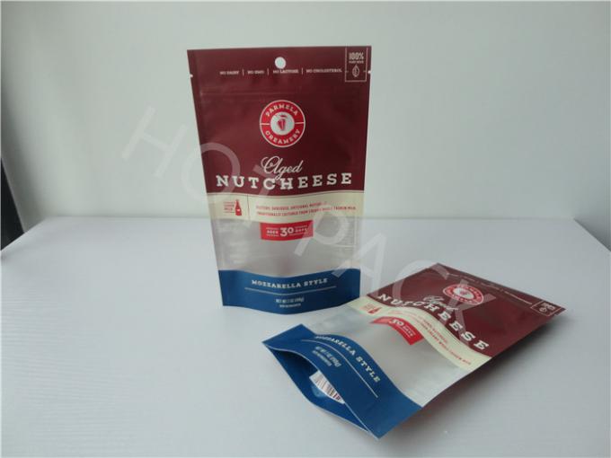 Kraft Stand Up Pouches Ziplock Food Packaging Bag For Nut Cheese