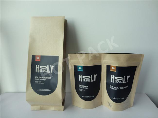 Mineral Cosmetics Kraft Paper Stand Up Pouches With Ziplock And Tear Notch