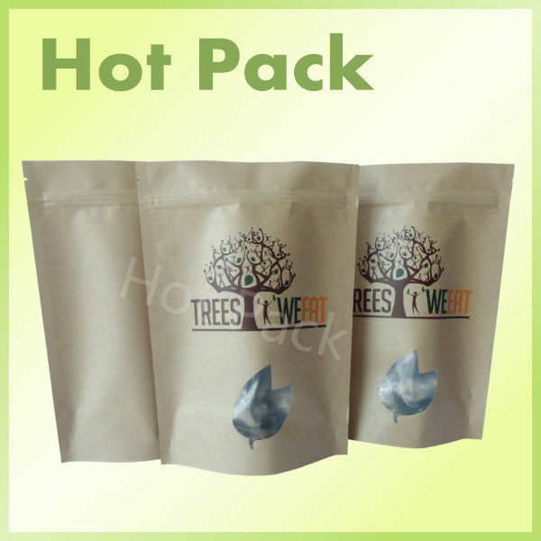 kraft paper bag plastic bag with window and zipper