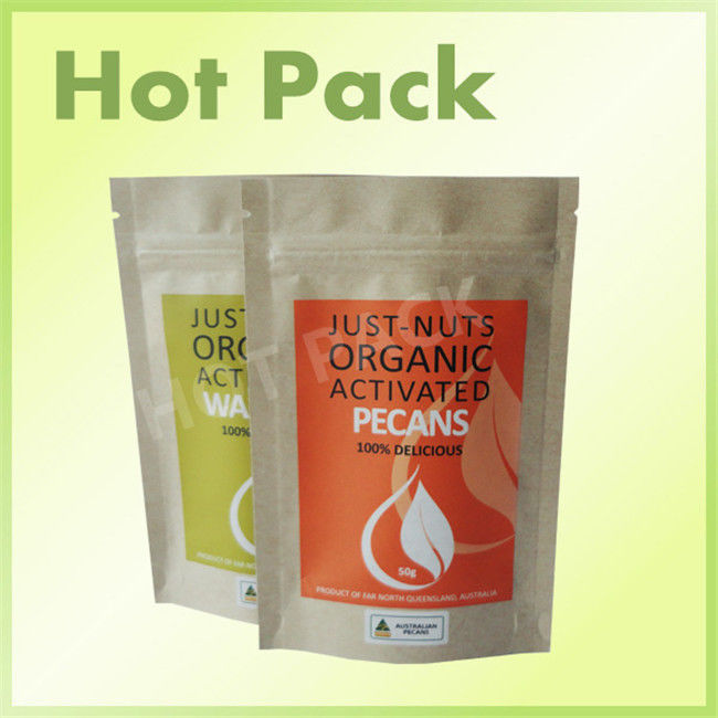 recycled kraft paper bags stand up pouches with zipper