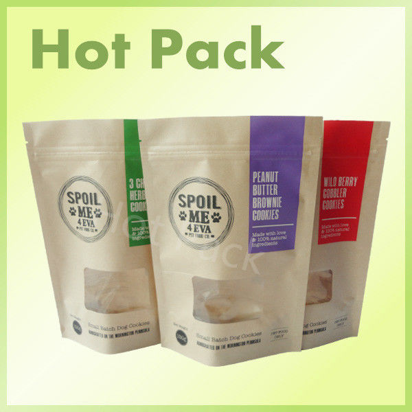 stand up craft paper bag for food kraft paper bag with ziplock for food