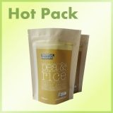 Factory sales ziplock stand up kraft paper bag