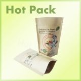 foil stand up white kraft paper bag