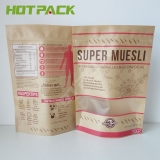 Resealable Zipper Kraft Paper Food Packaging Bags