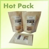 plain brown kraft paper stand up pouchs