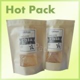 brown kraft paper bag with clear window